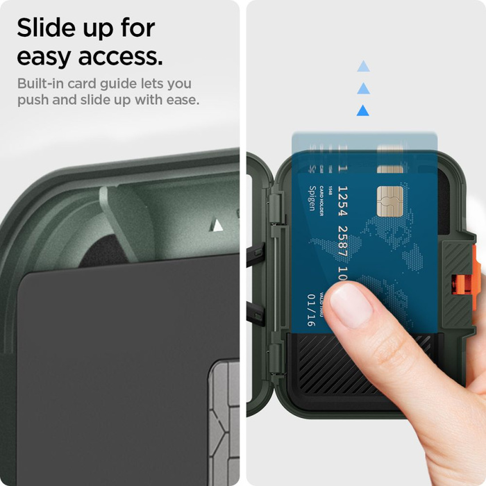 WALLET MagASEF Spigen LOCK FIT UNIVERSAL CARD HOLDER KHAKI GREEN