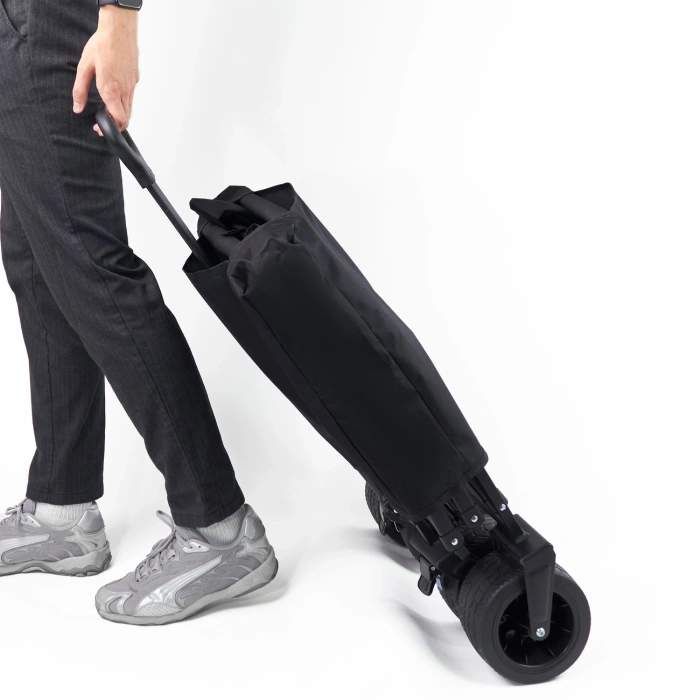 Wózek Wozinsky WZP-100 plażowy, turystyczny, ogrodowy, wytrzymały, szerokie koła, z siatką bezpieczeństwa do 100 kg - czarny