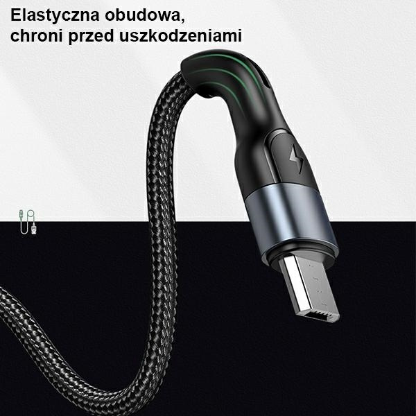  Braided USAMS Micro USB U55 2A 1m SJ450USB01 US-SJ450 Negro