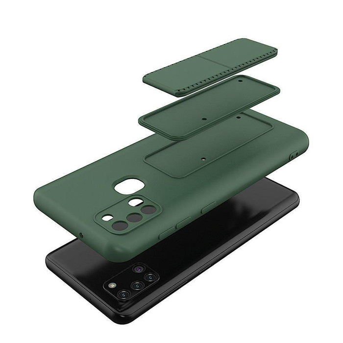 Wozinsky Kickstand Case Silikon Stand Cover für Samsung Galaxy A21S Dunkelblau