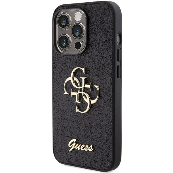Etui Guess GUHCP15LHG4SGK iPhone 15 Pro 6.1" czarny/black hardcase Glitter Script Big 4G Case