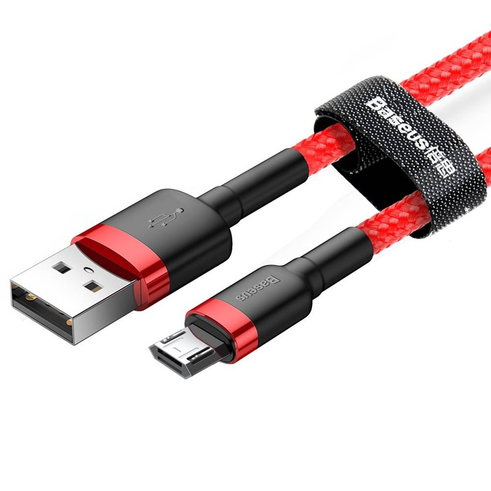 Cavo Baseus Cafule Cavo in nylon resistente USB / micro USB QC3.0 1.5A 2M rosso (CAMKLF-C09)