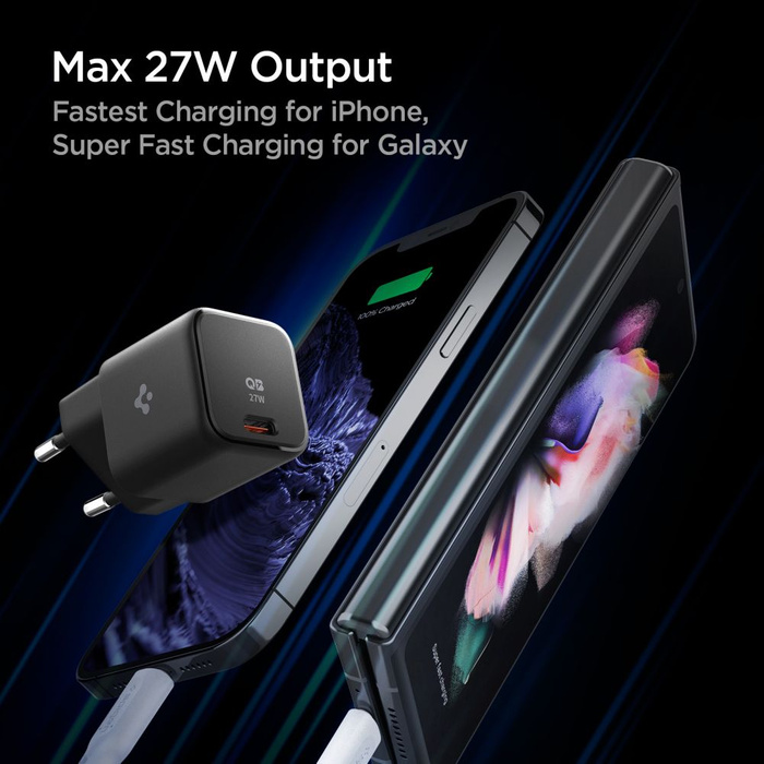 Chargeur Spigen ARCChargeur réseau Pe2103 station Pd27w Noir