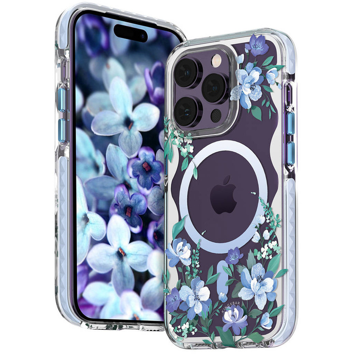 Obal Kingxbar Flora Series Magnetic Obal iPhone 14 Plus MagSafe Zdobené tištěné v květech orchidejí Case