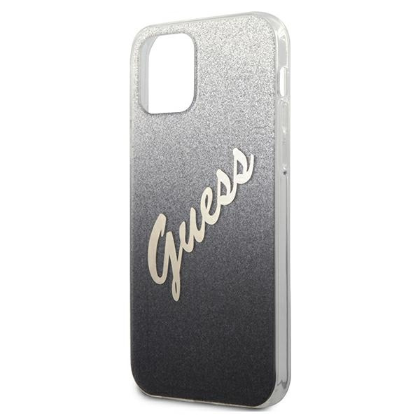 Cover GUESS Apple iPhone 12 Pro Max Glitter Gradient Script GUHCP12LPCUGLSBK Nero Hardcase