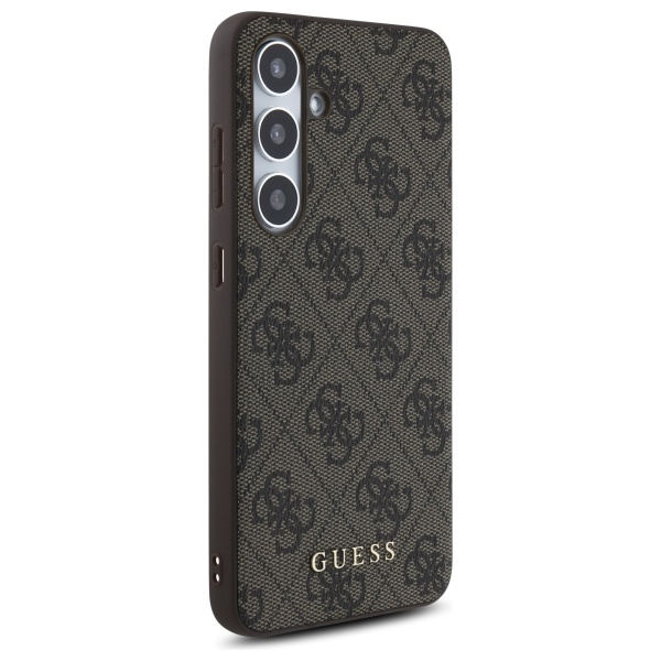 Etui Guess Samsung S24 FE brązowy/brown hardcase 4G Metal Gold Logo