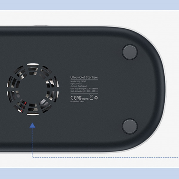 Chargeur Stérilisateur à induction USAMS UV-C 15W Blanc