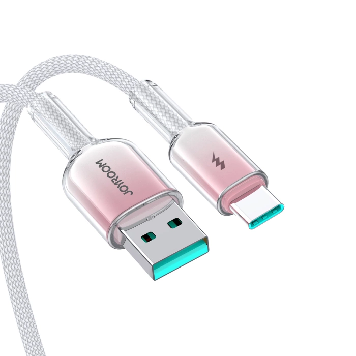 Joyroom S-A42 Crystal-Clear Serie 3A USB-A – USB-C-Kabel 1,2 m – Weiß
