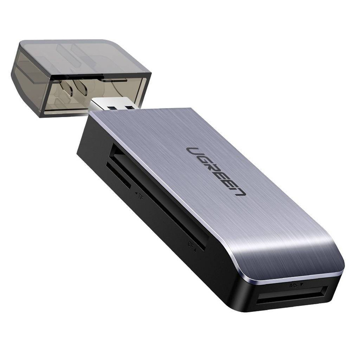 UGREEN 4-in-1 USB Adapter SD Card Reader MicroSD Silver