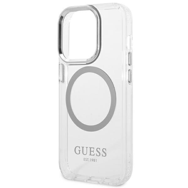 Hülle Guess GUHMP14XHTRMS iPhone 14 Pro Max 6,7" silber/silber hart case Metal Outline MagSafe