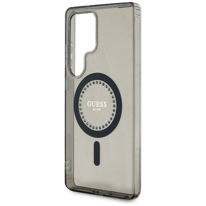 Etui Guess Rhinestones Printed Classic    Logo MagSafe Samsung Galaxy S25 Ultra czarny