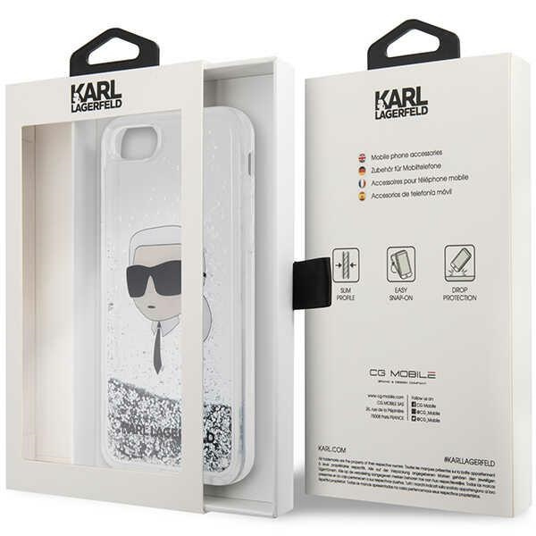 Cover Karl Lagerfeld KLHCI8LNKHCH iPhone 7/8/ SE 2020/2022 argento/argento durocase Glitter Karl Head Case