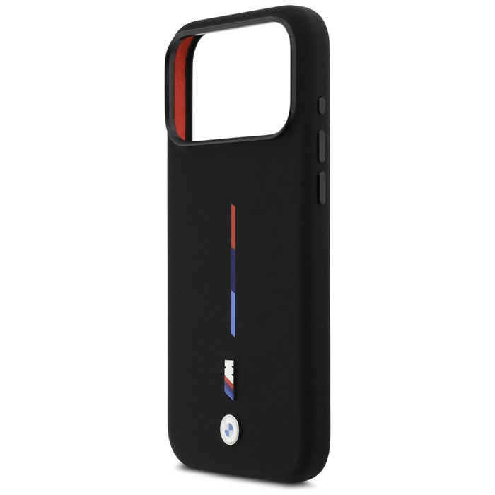 Etui BMW M Silicon Tricolor Line MagSafe do iPhone 17 Pro Max czarny