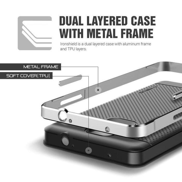 Puzdro Samsung Galaxy Note 4 VERUS Iron Shield Silver Ako kryt Spigen SGP