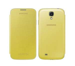 Hülle SAMSUNG Galaxy S4 SIV I9500 I9505 Flip Case EF-FI950BYESTA Gelb