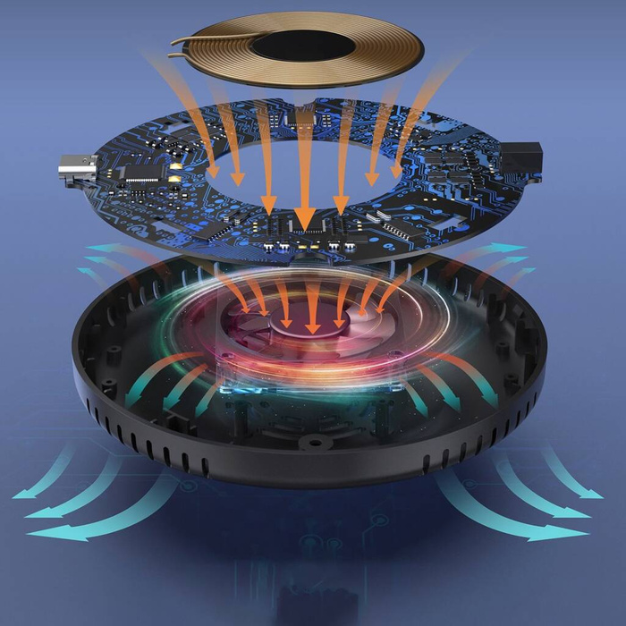 [APRÈS RETOUR] Chargeur à induction sous comptoir Choetech 10W + chargeur EU avec câble d'alimentation noir (T590-F)