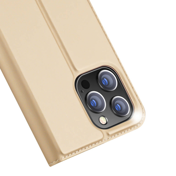 Dux Ducis Skin Pro Holster Flip Cover für iPhone 14 Pro Max gold