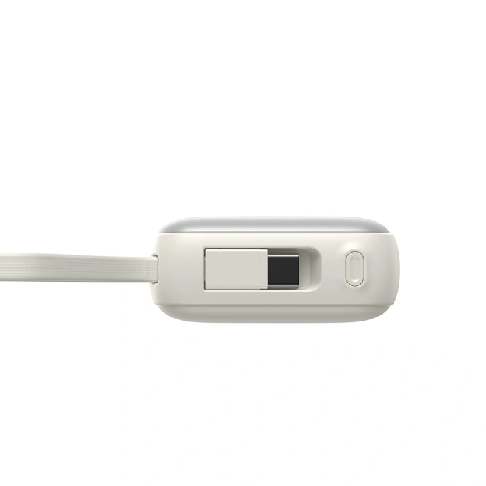 Powerbank Joyroom JR-PBF27 10000mAh 22.5W z wbudowanymi kablami USB-C i Lightning - biały