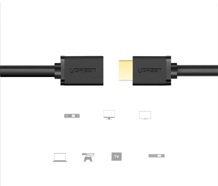 Ugreen HD107 10142 HDMI (male) - HDMI (female) 4K Cable 2m - Black