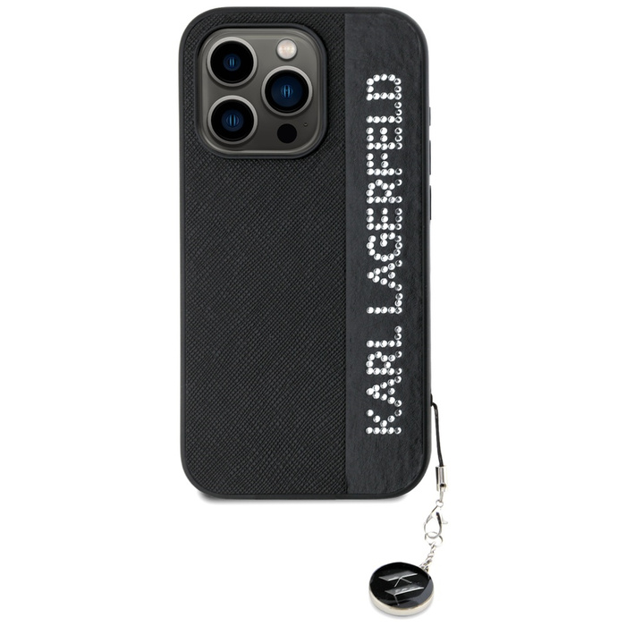 Karl Lagerfeld KLHCP15XPSAKDGCK iPhone 15 Pro Max 6.7" czarny/black hardcase Saffiano Rhinestones & Charm