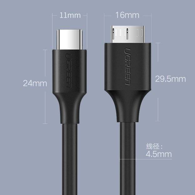 Ugreen US312 Micro USB 3.0 to USB-C Cable  1m black