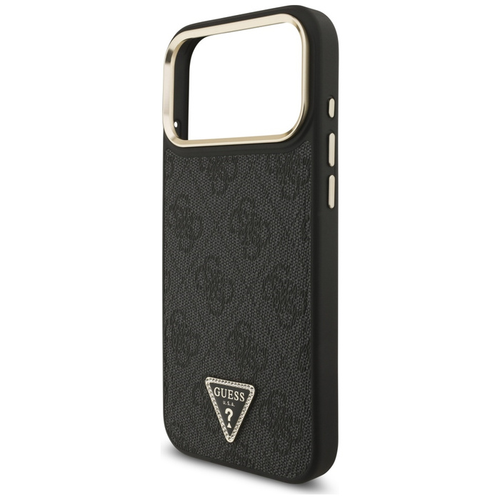 Etui Guess 4G Triangle Logo MagSafe do   iPhone 17 Pro Max czarny złoty