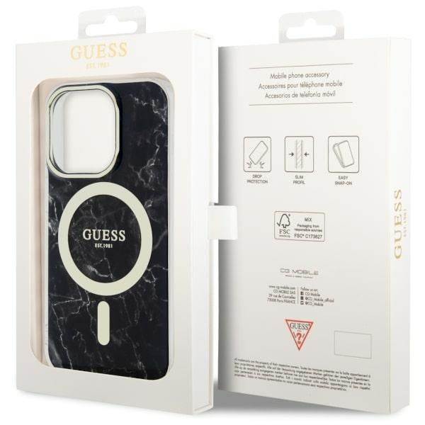 Hülle Guess GUHMP14LPCUMAK iPhone 14 Pro 6.1" schwarz/schwarz hartcase Marmor MagSafe Case