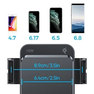 Joyroom bezprzewodowa ładowarka Qi 15W automatyczny elektryczny uchwyt samochodowy na kokpit deskę rozdzielczą / kratkę wentylacyjną czarny (JR-ZS219)