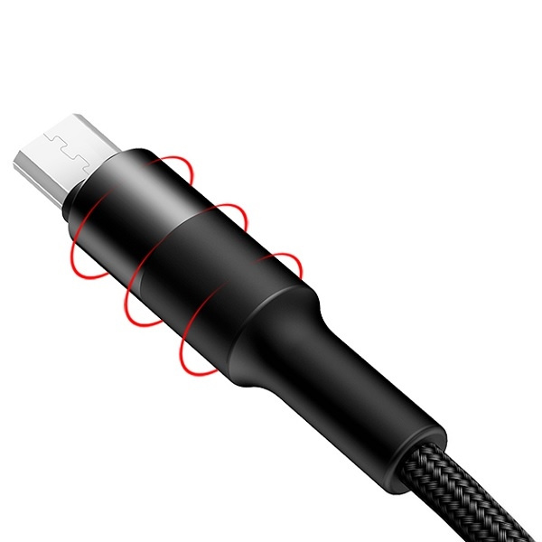 Câble Tresse USAMS MicroUSB 2A 1.2m U5 SJ224USB01 US-SJ224 Noir