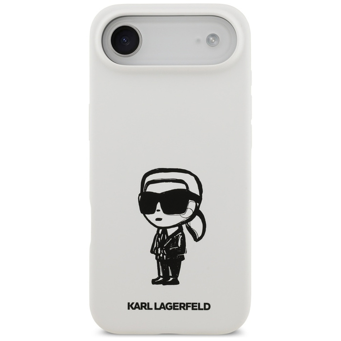 Etui Karl Lagerfeld Silicone Karl Sketch & Logo MagSafe do iPhone 17 Air biały