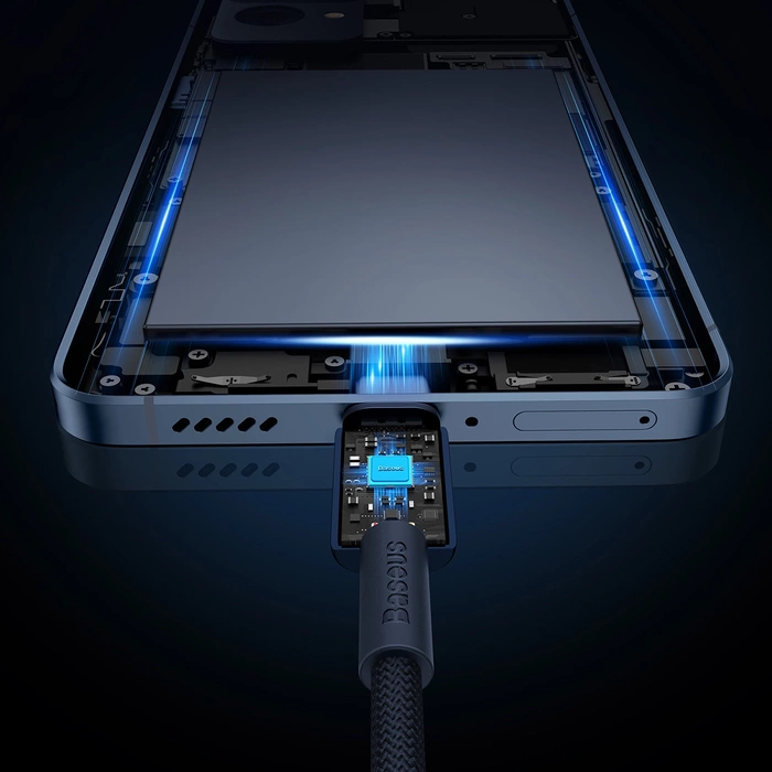 Baseus Tungsten Gold USB-C / USB-C-Kabel 100 W 1 m – Marineblau