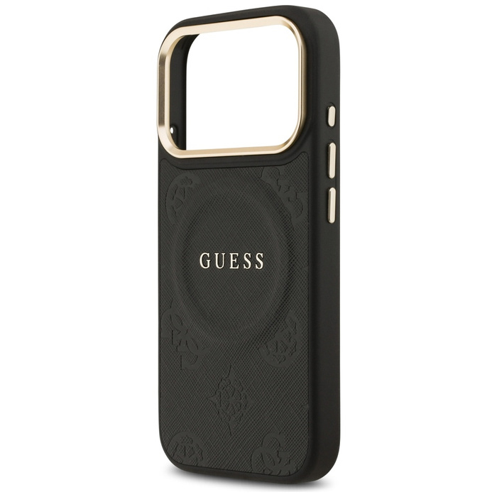 Etui Guess Peony Hot Stamp MagSafe do    iPhone 17 Pro czarny