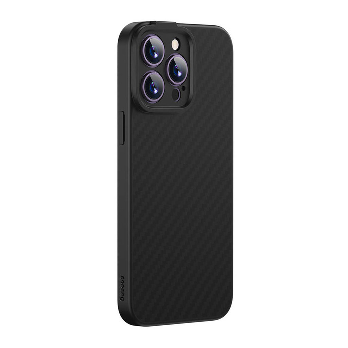 Custodia blindata per iPhone 14 Pro compatibile con MagSafe Baseus Vetro temperato in fibra sintetica - nera