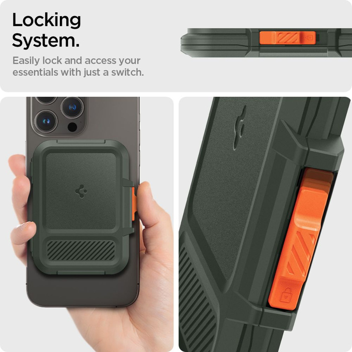 WALLET MagASEF Spigen LOCK FIT UNIVERSAL CARD HOLDER KHAKI GREEN