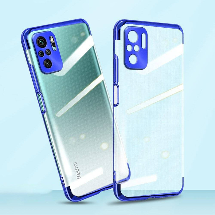 Čirá barva case gelový kryt pouzdro s kovovým rámečkem Xiaomi Redmi Note 10 5G / Poco M3 Pro modrý