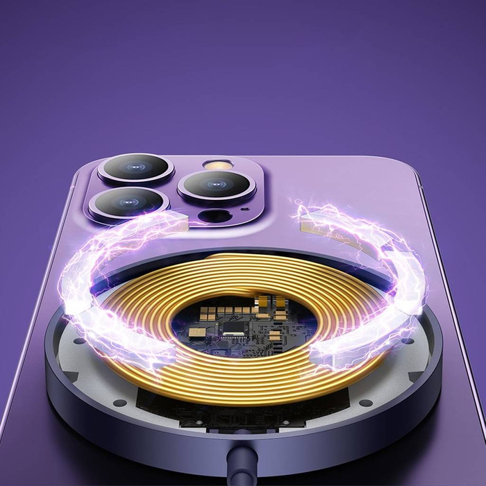 Caricabatterie magnetico Baseus Simple Mini3 MagSafe Qi 15W viola