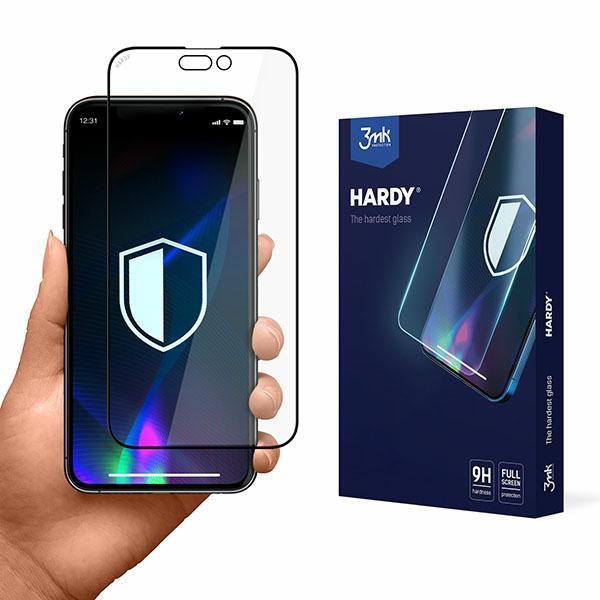 3mk Hardy iPhone 14 Pro Max 6,7" chemisch gehärtet glas schwarz/schwarz
