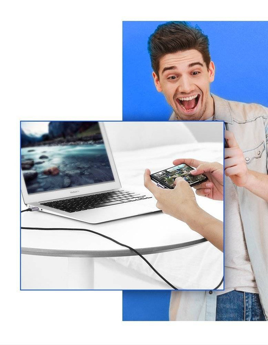 Ugreen coudé USB - USB Type C 2m 3A gris (50942)