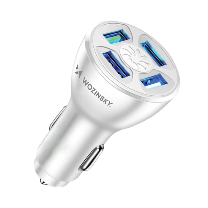 Caricabatterie per auto Wozinsky WCCAW 50W 4x USB-A QC - bianco
