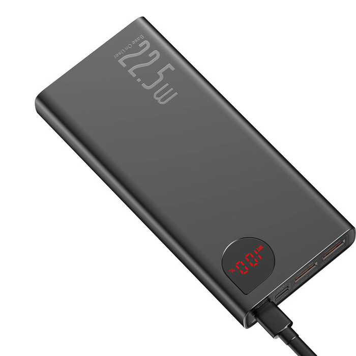 Power bank Baseus Adaman con carga rápida 20000mAh 22.5W + cable USB C 3A 0.3m negro