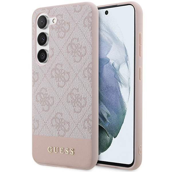 Funda Guess GUHCS23SG4GLPI S23 S911 rosa/rosa duro case 4G Stripe Collection Case