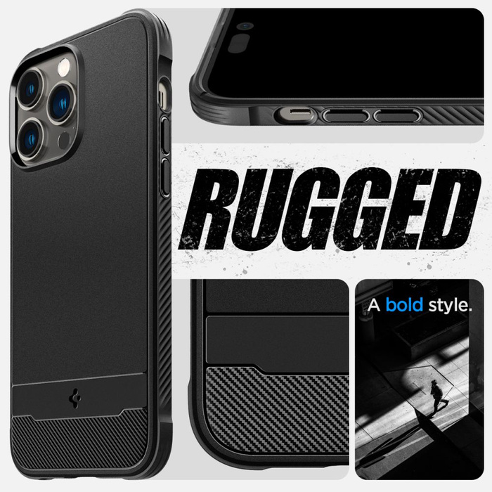 Cover Spigen Rugged Armor Mag MagSafe IPhone 14 PRO MATTE NERO