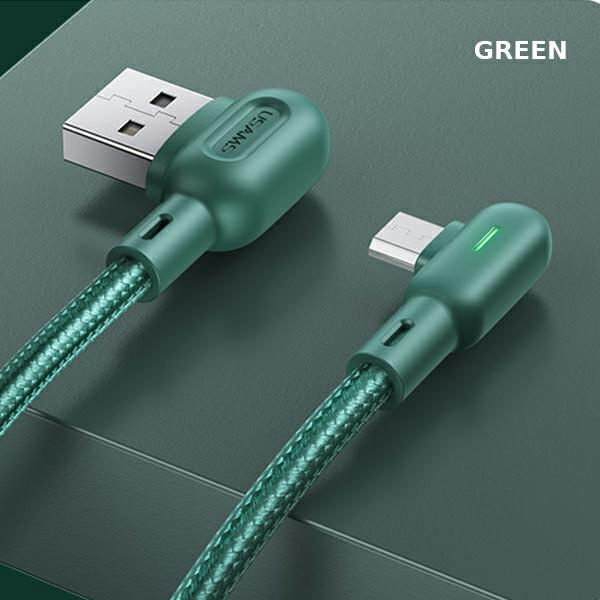 Câble Angulaire USAMS USB-A MicroUSB U57 1.2m 2A Vert
