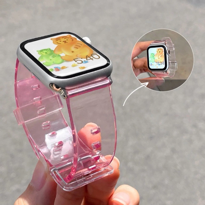 Pasek silikonowy bransoleta bransoletka Strap Light do zegarka Apple Watch 42 / 44 mm - czerwony