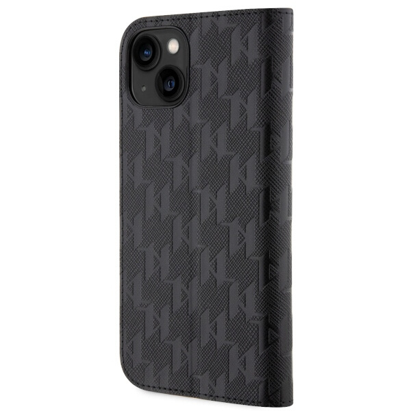 Case Karl Lagerfeld KLBKP14SSAKLHPK iPhone 14 6.1" bookcase black/black Saffiano Monogram Case