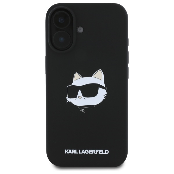 Etui Karl Lagerfeld iPhone 16 czarny/black HC MagSafe Sil Choupette Head Print