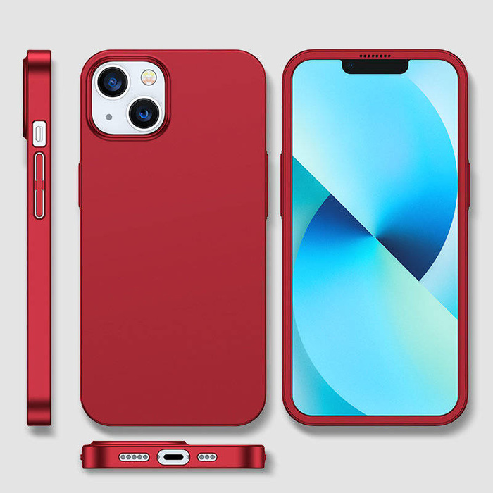Joyroom 360 Full Case cover anteriore e posteriore per iPhone 13 + proteggi schermo in vetro temperato rosso (JR-BP927 rosso)