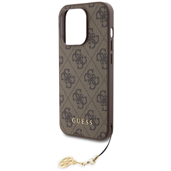 Guess GUHCP15LGF4GBR iPhone 15 Pro 6.1" marrón/marrón durocase 4G Charms Collection