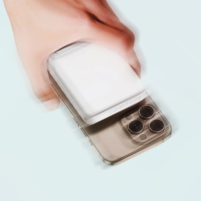 Powerbank Wozinsky WLWP-10KA0Y3WS 22,5W PD Qi2 10000 mAh, z podstawką, 1x USB-A, 1x USB-C - biały