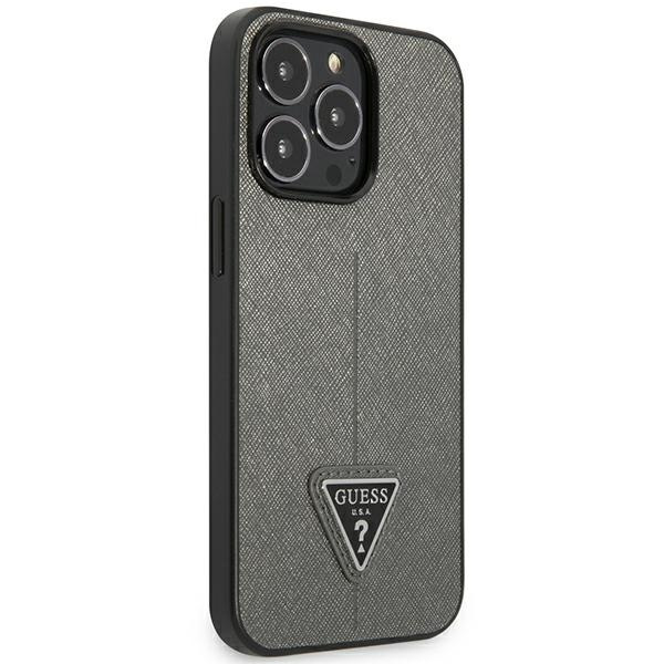 Guess GUHCP14LPSATLG iPhone 14 Pro 6.1" silber/silber hartcase SaffianoDreieck Logo